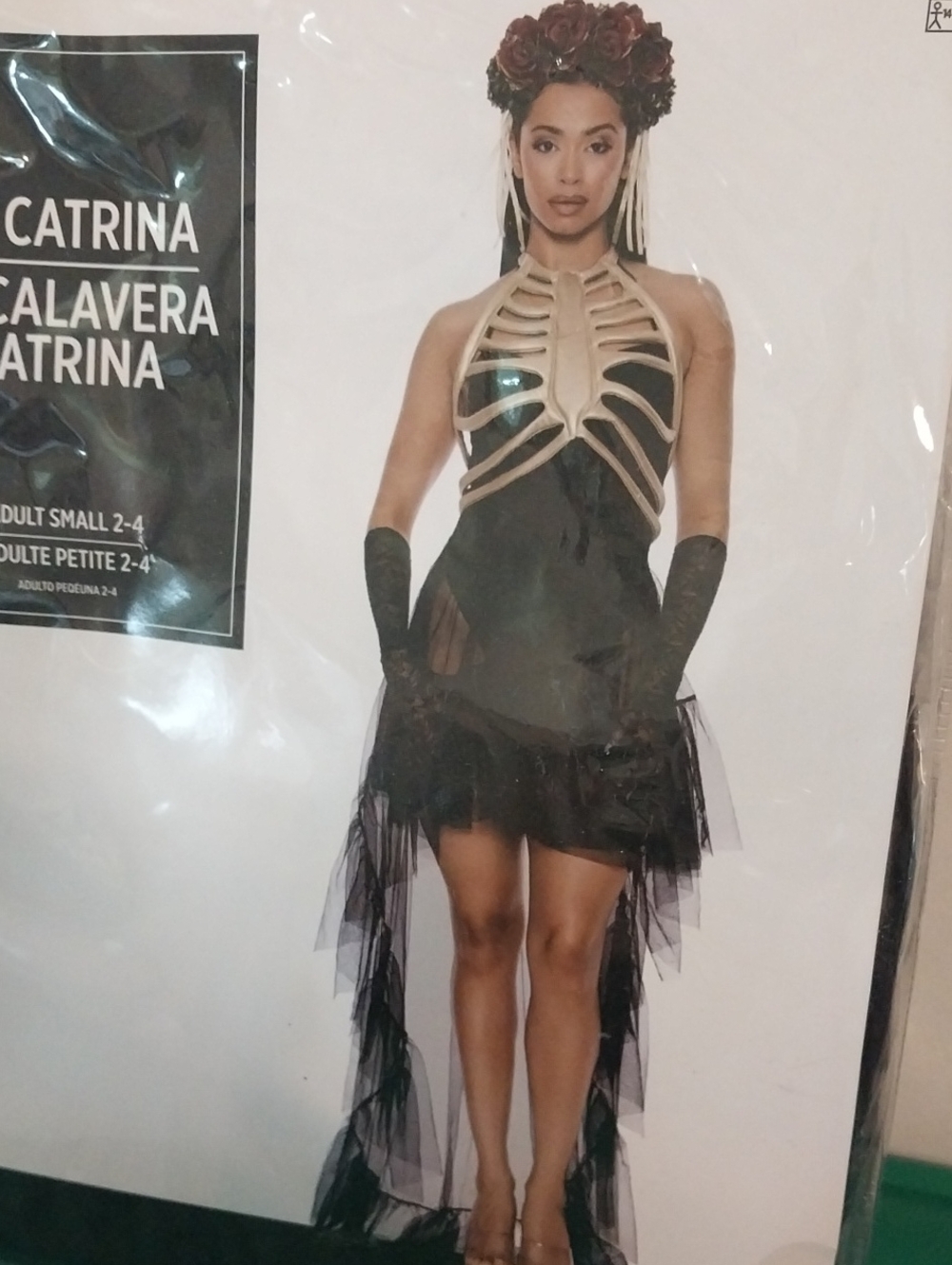 La Catrina Day of the Dead Cosplay Halloween Costume Womens Small 2-4 NEW! - Picture 2 of 8